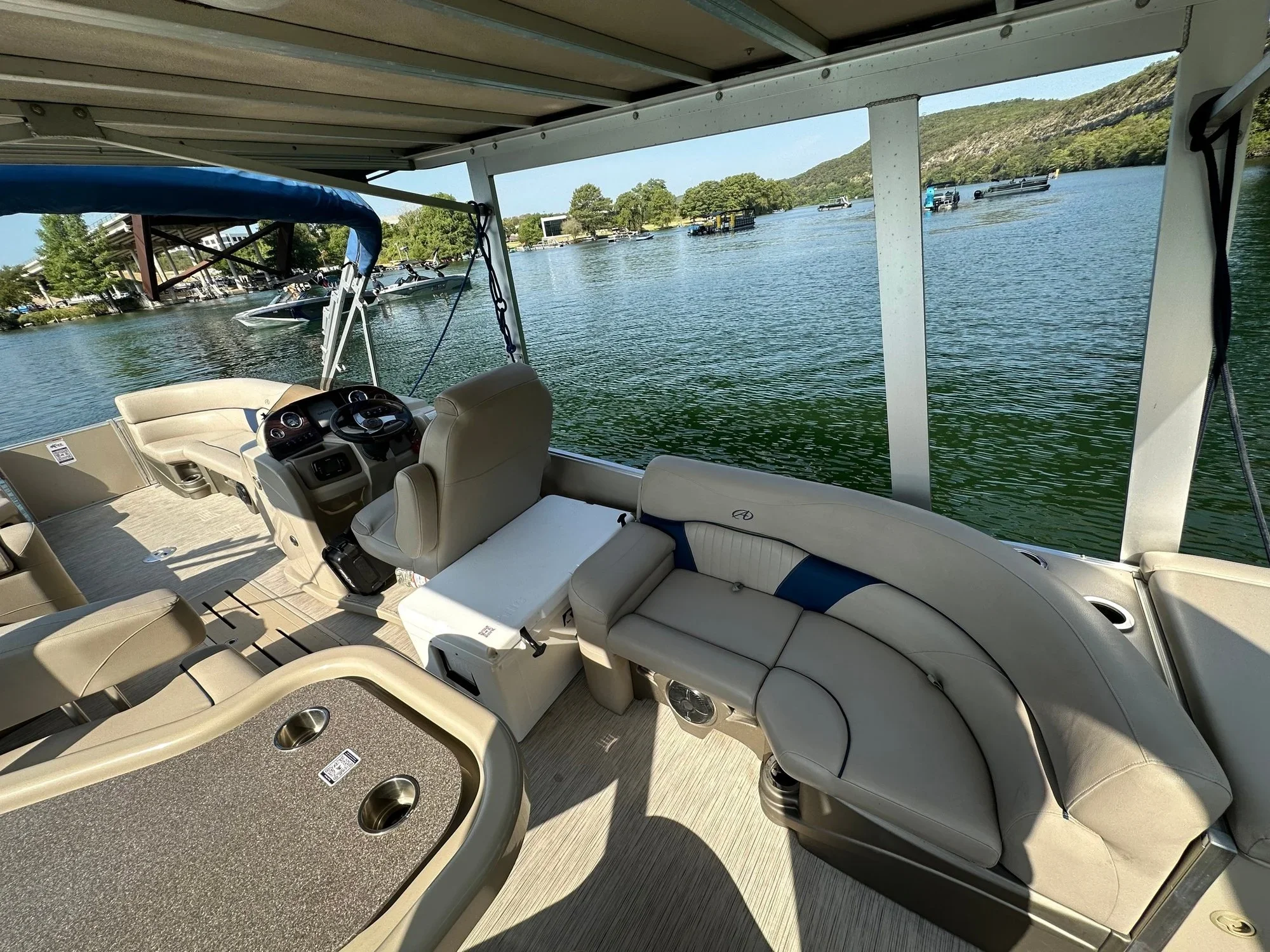Lake Travis boat rental on open water for a visitor planning guide