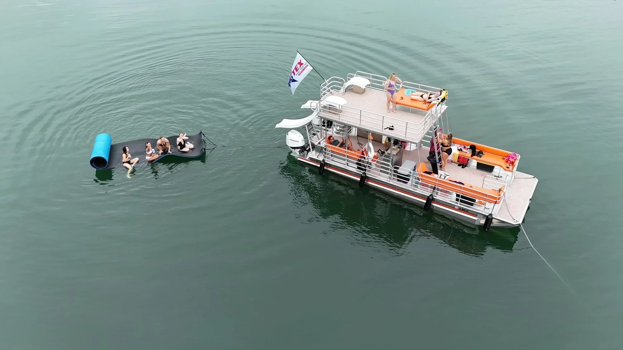 Lake Travis double decker pontoon party boat rental